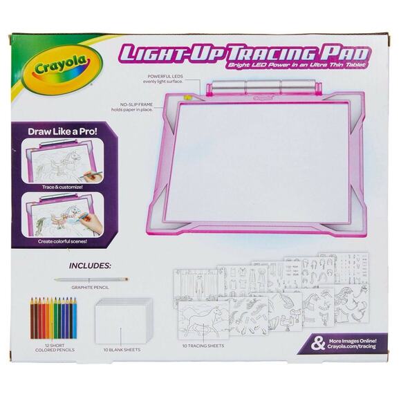 NEW Crayola Light Up Tracing Pad Drawing Pad Gift Toy 6+ Pink Colored Pencil Art - Picture 11 of 11